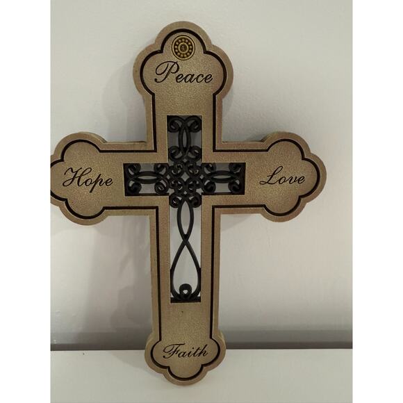 Farmhouse Wall Cross Peace Hope Love Faith Christian Decor Inspirational 10” - Picture 5 of 12